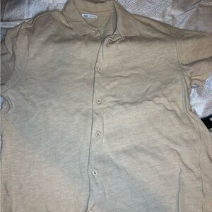Zara Light Tan Knit Polo